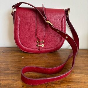 Banana Republic Red Crossbody Saddle Bag